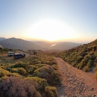 panoramic sunset in Crete